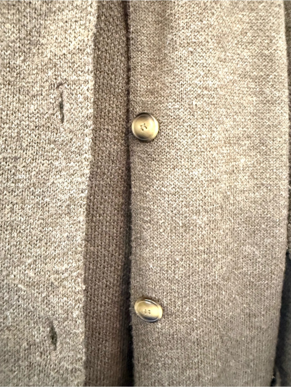 Giovanna Tricot Italy Wool Blend Long Cardigan Taupe Sz XL Pockets Buttons - Picture 9 of 12